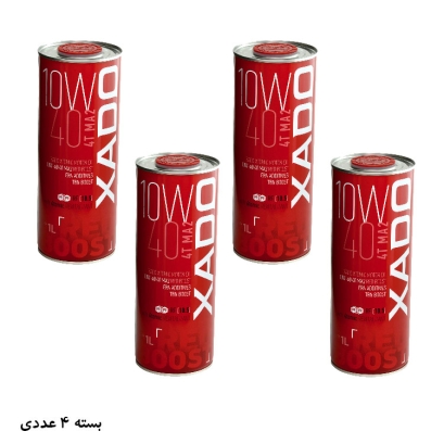 روغن موتور اکسادو (زادو) مدل RED BOOST OIL 10W40 4T MA2 1L بسته 4 عددی